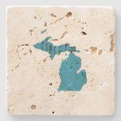 Thuisstaat Michigan Stenen Onderzetter (Voorkant)