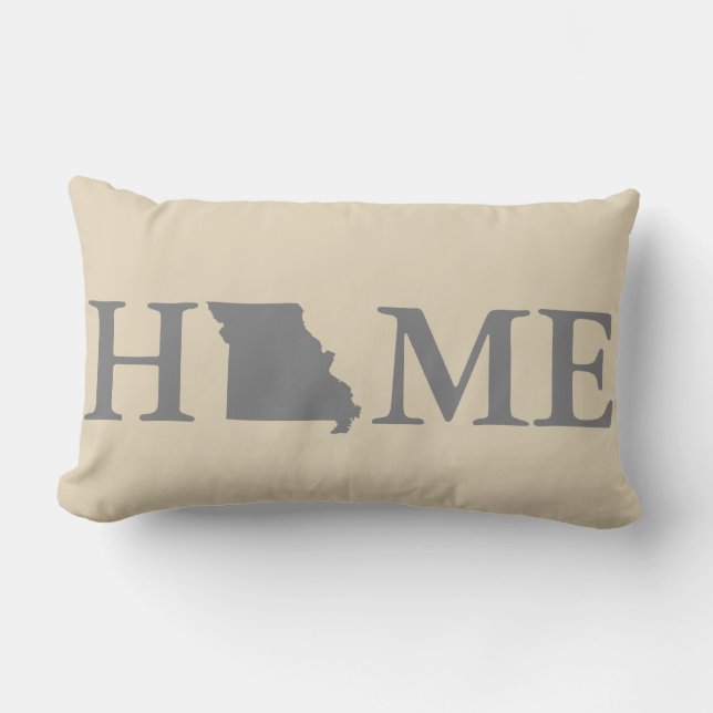 Thuisstaat Missouri Gray & Cream Kussen (Voorkant)