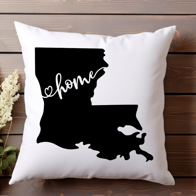 Thuisstaat Omlijning Hart Louisiana  Kussen (Creator heeft geüpload)