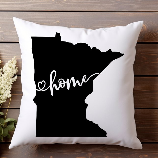 Thuisstaat Omlijning Hart Minnesota  Kussen (Creator heeft geüpload)