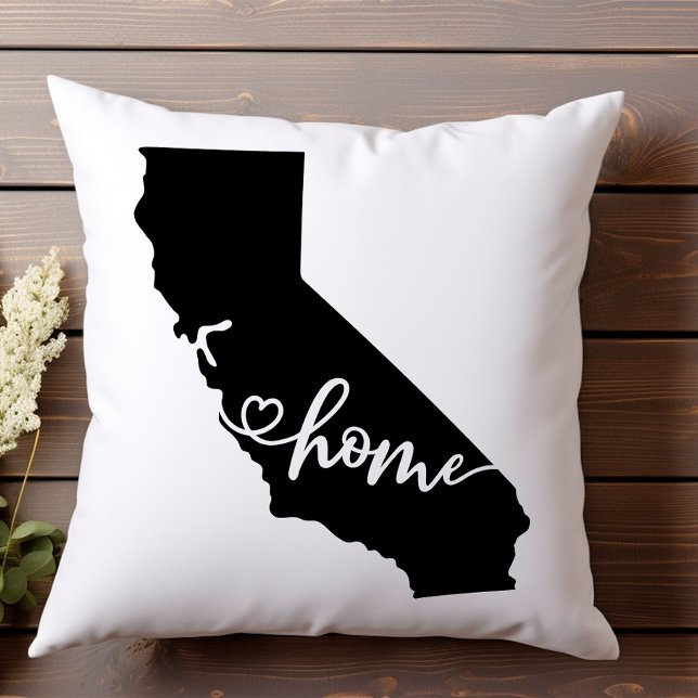 Thuisstaat Omtrek Hart Californië  Kussen (Creator heeft geüpload)