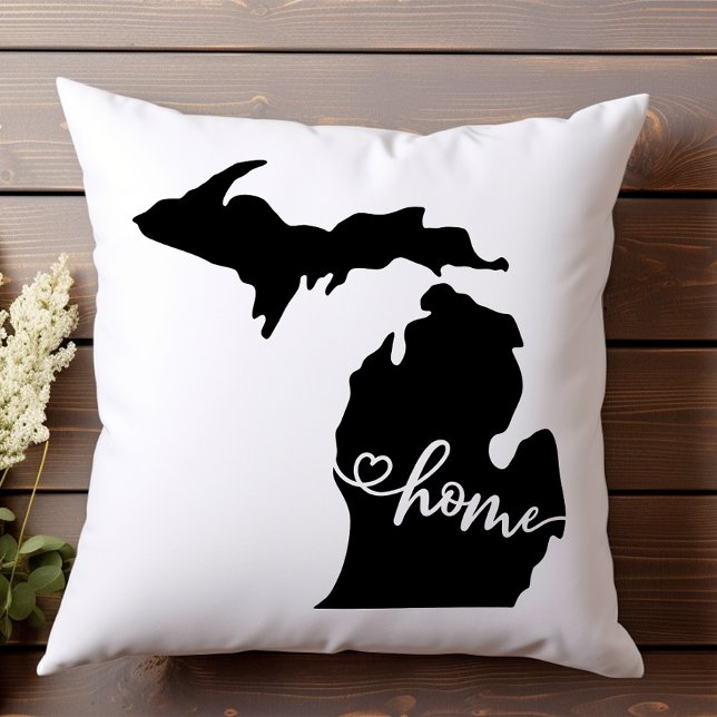 Thuisstaat Omtrek Hart Michigan  Kussen (Creator heeft geüpload)