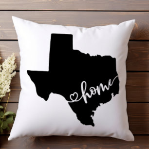 Thuisstaat Omtrek Hart Texas Kussen