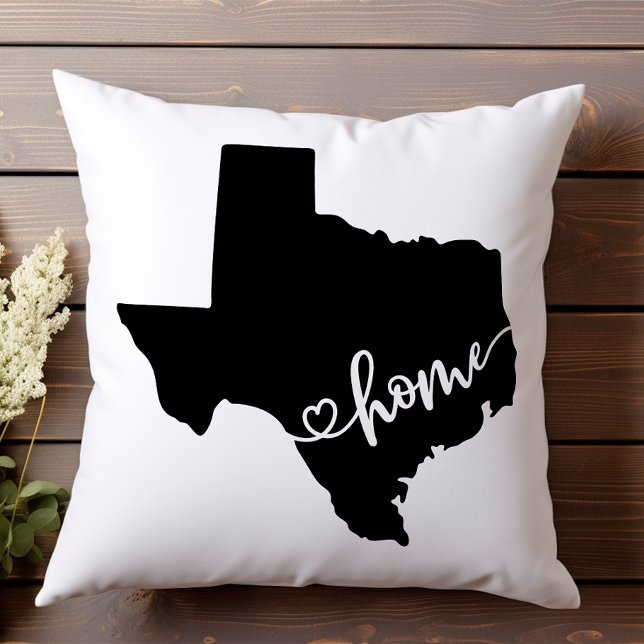 Thuisstaat Omtrek Hart Texas Kussen (Creator heeft geüpload)