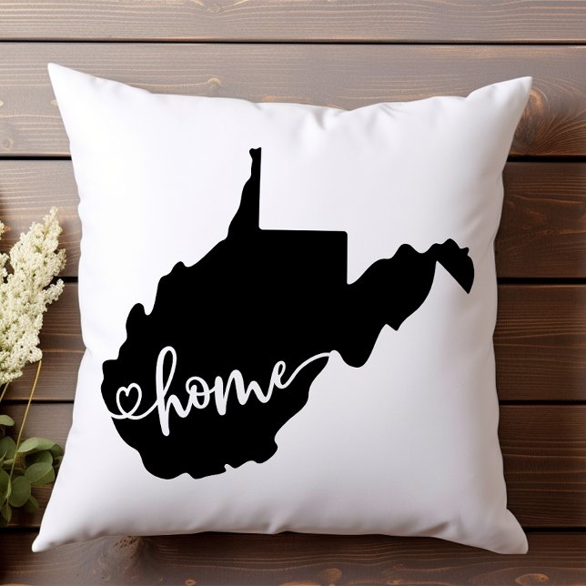 Thuisstaat Omtrek Hart West Virginia Kussen (Creator heeft geüpload)