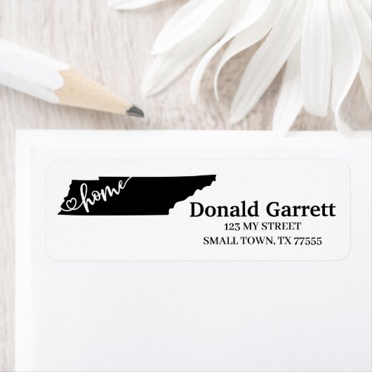 Thuisstaat - Overzicht van het hartstuk Adres Etiket (Insitu)