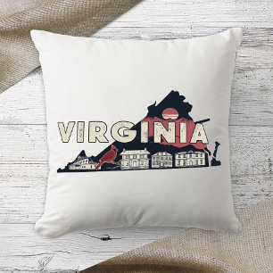 Thuisstaat Retro Kleur Virginia Kussen
