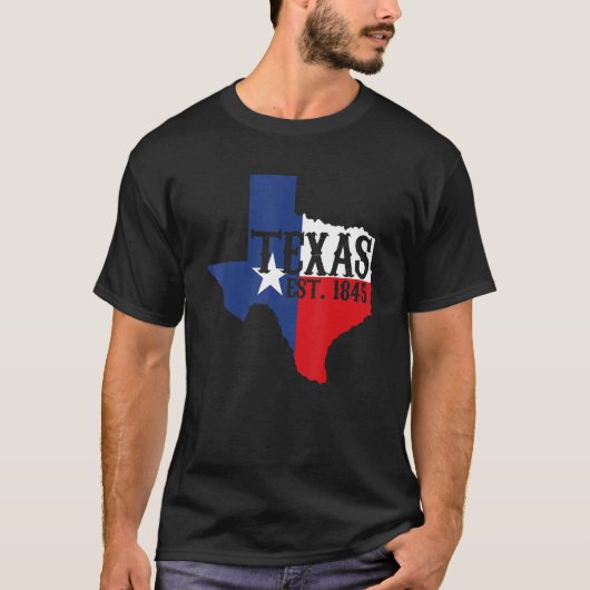 Thuisstaat Texas Pride Texas Est 1845 T-shirt (Voorkant)
