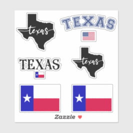 Thuisstaat Texas State Map en Flag Texas Sticker