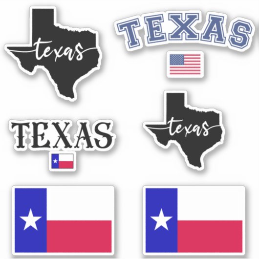 Thuisstaat Texas State Map en Flag Texas Sticker (Voorkant)