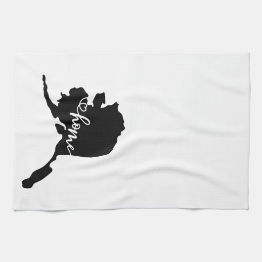 Thuisstaatoverzicht Heart Alaska Kitchen Towel Theedoek (Horizontaal)