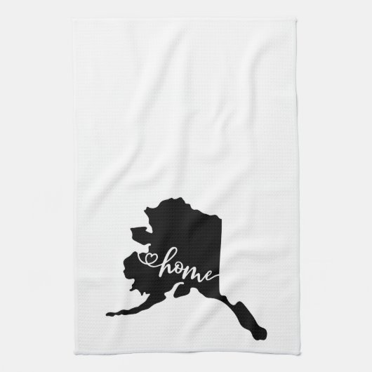 Thuisstaatoverzicht Heart Alaska Kitchen Towel Theedoek (Verticaal)