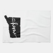 Thuisstaatoverzicht Heart Connecticut Kitchen Towe Theedoek (Horizontaal)