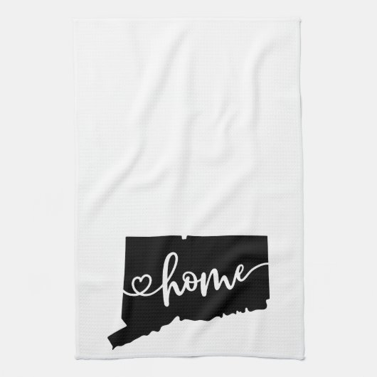 Thuisstaatoverzicht Heart Connecticut Kitchen Towe Theedoek (Verticaal)