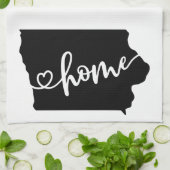 Thuisstaatoverzicht Heart Iowa Kitchen Towel Theedoek (Gevouwen)