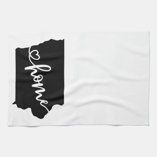 Thuisstaatoverzicht Heart Iowa Kitchen Towel Theedoek (Horizontaal)
