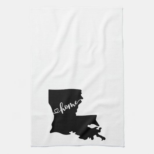 Thuisstaatoverzicht Heart Louisiana Kitchen Towel Theedoek (Verticaal)