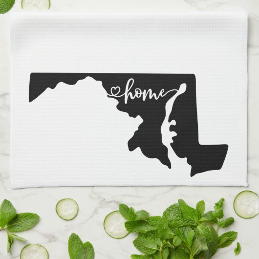 Thuisstaatoverzicht Heart Maryland Kitchen Towel Theedoek (Gevouwen)
