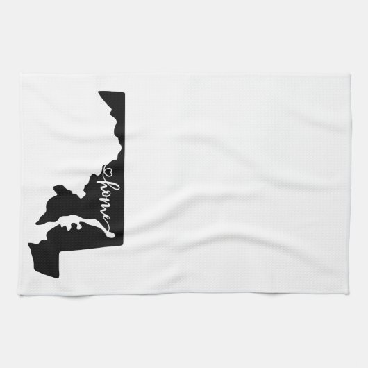 Thuisstaatoverzicht Heart Maryland Kitchen Towel Theedoek (Horizontaal)