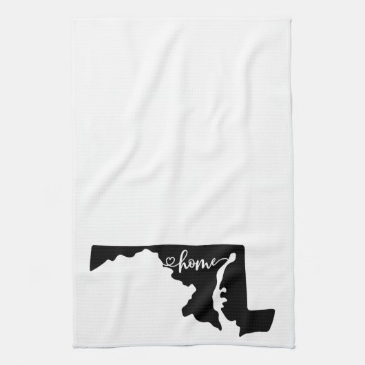 Thuisstaatoverzicht Heart Maryland Kitchen Towel Theedoek (Verticaal)