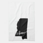 Thuisstaatoverzicht Heart Mississippi Kitchen Towe Theedoek (Verticaal)