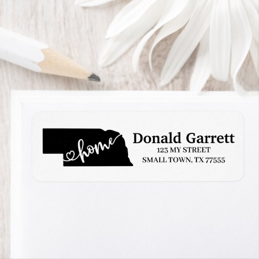 Thuisstaatoverzicht Heart Nebraska Adres Etiket (Insitu)