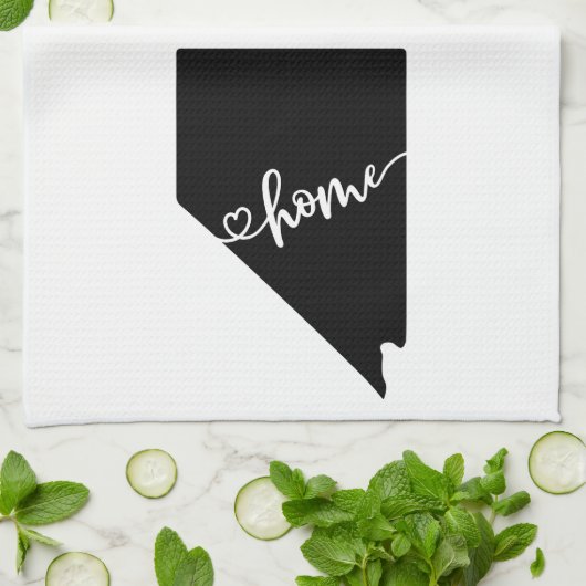 Thuisstaatoverzicht Heart Nevada Theedoek (Gevouwen)