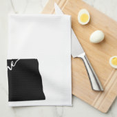 Thuisstaatoverzicht Heart North Dakota Theedoek (Quarter Fold)