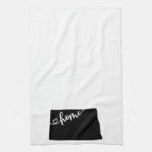 Thuisstaatoverzicht Heart North Dakota Theedoek (Verticaal)