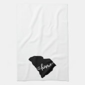 Thuisstaatoverzicht Heart South Carolina Theedoek (Verticaal)