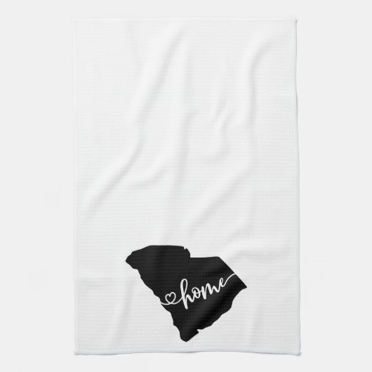 Thuisstaatoverzicht Heart South Carolina Theedoek (Verticaal)