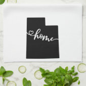 Thuisstaatoverzicht - Heart Utah Theedoek (Gevouwen)