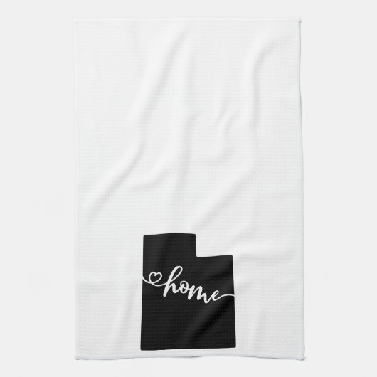 Thuisstaatoverzicht - Heart Utah Theedoek (Verticaal)