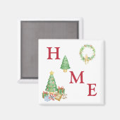 Thuistypografie Kerstmis met feestdag Magneet (Voorkant / Achterkant)
