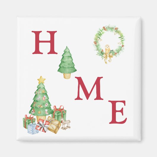 Thuistypografie Kerstmis met feestdag Magneet (Voorkant)
