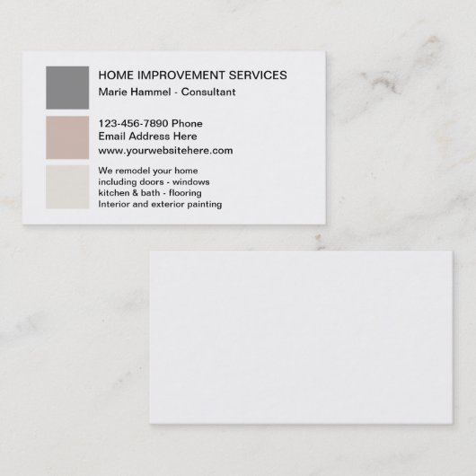 Thuisverbetering Visitekaartje (Voorkant / Achterkant)