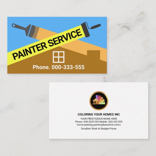 Thuisverf met Crisscross Paint Stripes Visitekaartje (Voorkant / Achterkant)