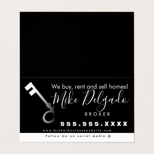 Thuisverkoper met gradiëntsleutel visitekaartje (Buitenkant ongevouwen)