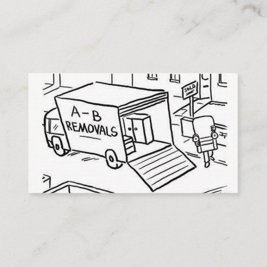 Thuisverwijderaars Cartoon Visitekaartje (Achterkant)