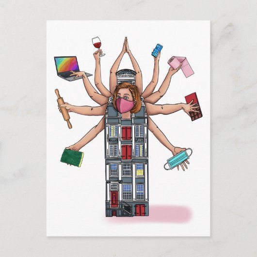 "Thuisvragen" Briefkaart (Voorkant)