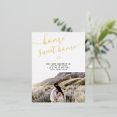 Thuisvriendelijk home script moderne foto verplaat folie uitnodiging briefkaart (Staand Voorkant)