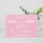 Thuisvriendelijk huishouden roze roze witte sleute kaart (Staand voorkant)