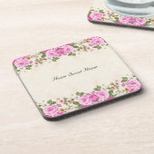 Thuisvriendelijk startpunt en prachtige roze bloem bier onderzetter (Linkerzijde)