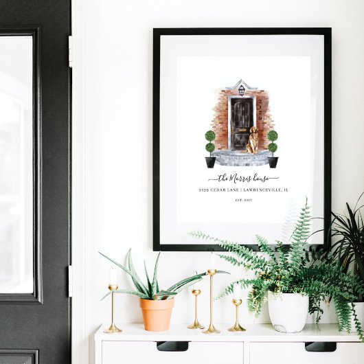 Thuisvriendelijk startpunt Waterverf Rode brick en Poster