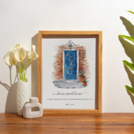 Thuisvriendelijk startpunt Waterverf Rode brick en Poster