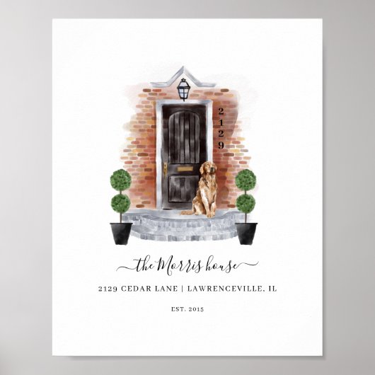 Thuisvriendelijk startpunt Waterverf Rode brick en Poster (Voorkant)