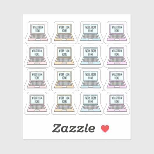 Thuiswerken Kantoor Dag Herinnering Laptop Planner Sticker (Vel)