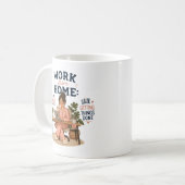 Thuiswerken nog steeds in pyjama koffiemok (Voorkant links)