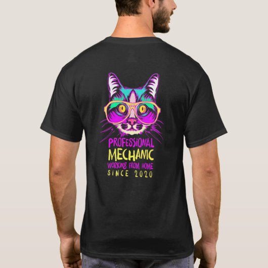 Thuiswerkende ingenieur Engineering Kat Bouwer T-shirt (Achterkant)