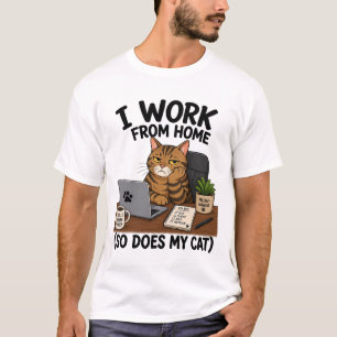 Thuiswerkende Kat T-shirt